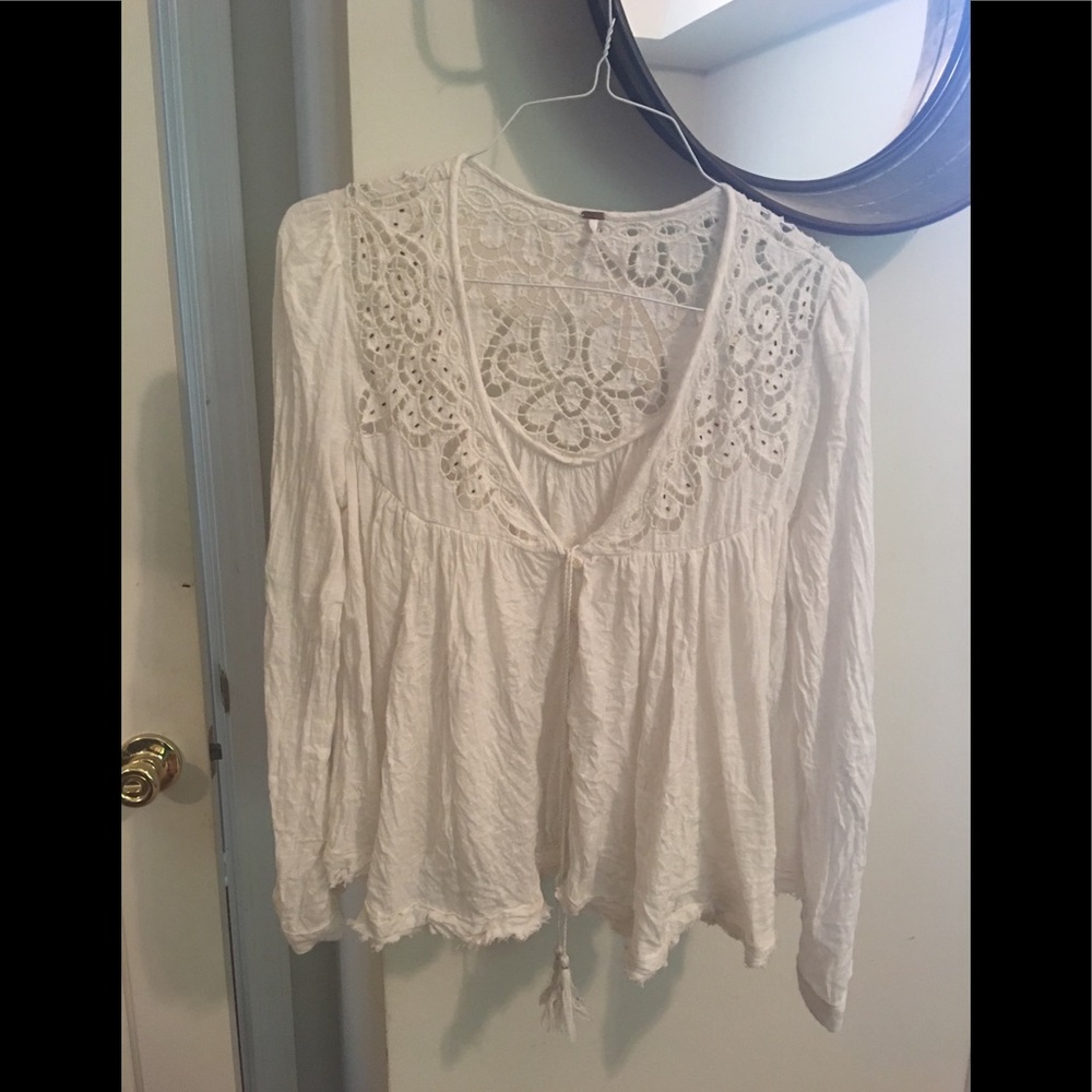 Free People white peasant top